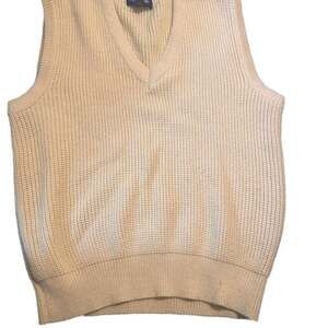 Vintage 80 Claybrook Knit Gorpcore CottageCore Sweater Vest Yellow Large